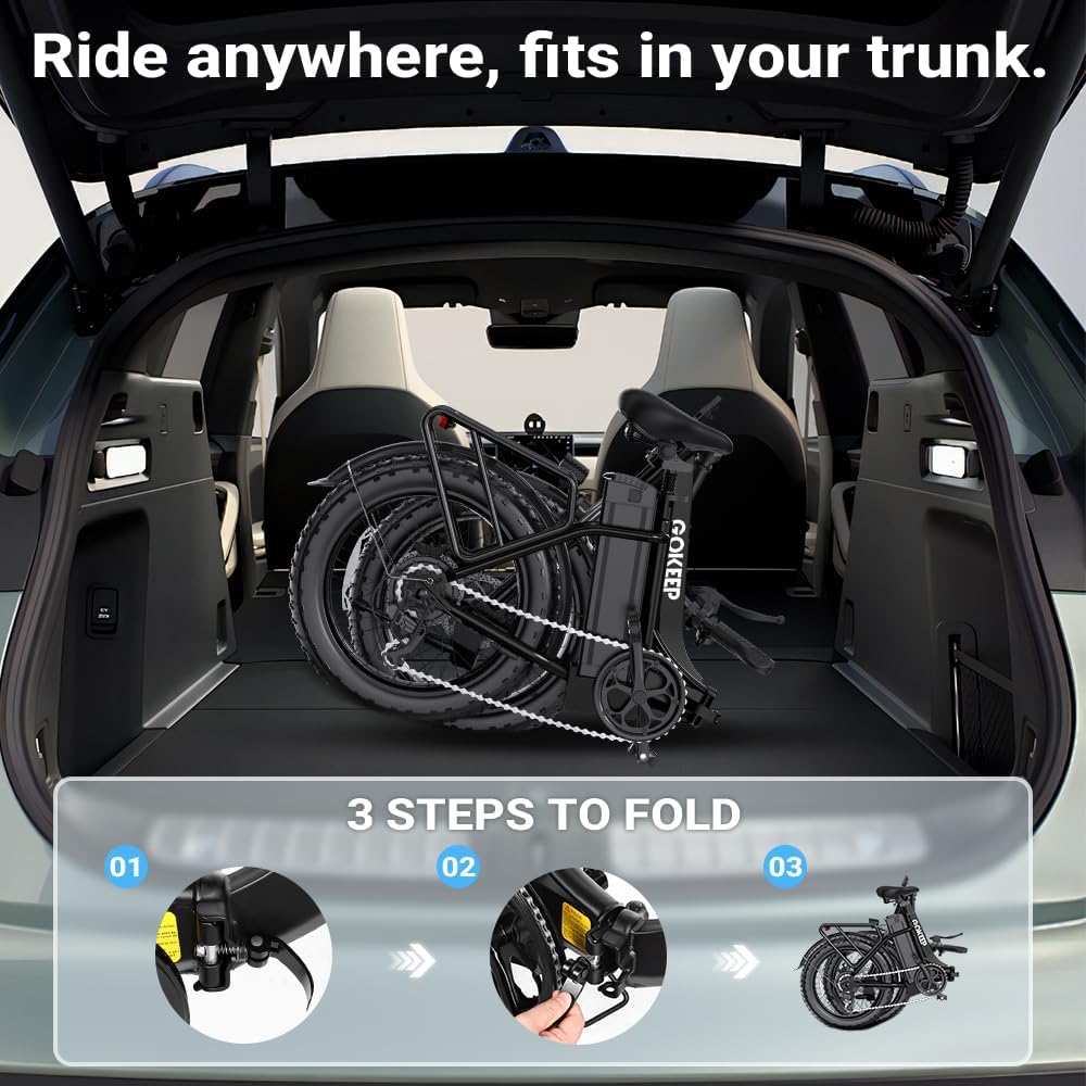 1800W Foldable Electric Bike for Adults, UL2849 Certified