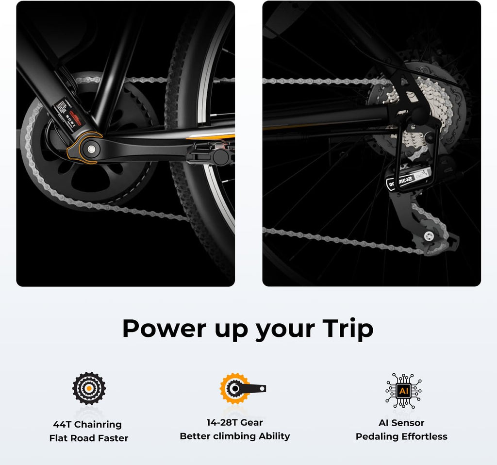 Jasion EB5 Electric Bike for Adults 26" tire with 1000W Peak Motor