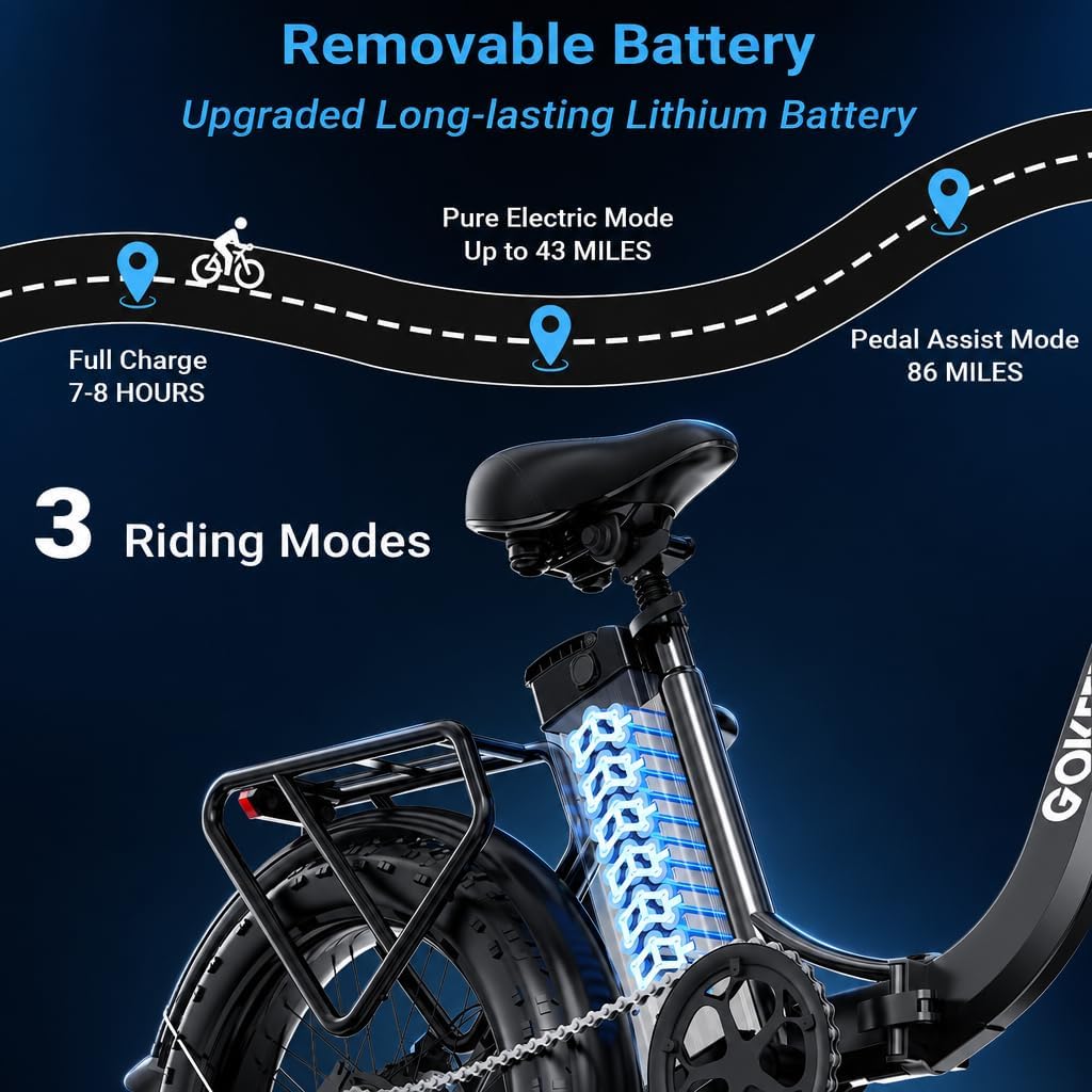 1800W Foldable Electric Bike for Adults, UL2849 Certified