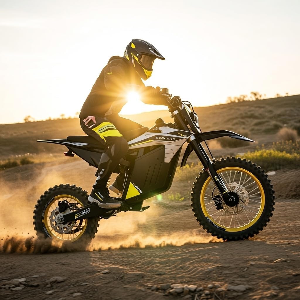 ECOLEAP 3500W Peak Electric Dirt Bike for Teens & Adults, 37MPH Electric Off-Road E-Bike with 48V 21Ah Battery, Up to 55 Miles Range, Dual Suspension, Hydraulic Brakes, 400LBS Load, Fit Age 13+