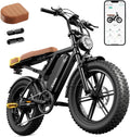 TST Electric Bike for Adults with 48V 15Ah Removable Battery, 1500W Peak Motor 60 Miles Ebike, 20" Fat Tire E Bike, Full Suspension, Disc Brakes, LCD Display, APP Control and 7-Speed Electric Bicycle