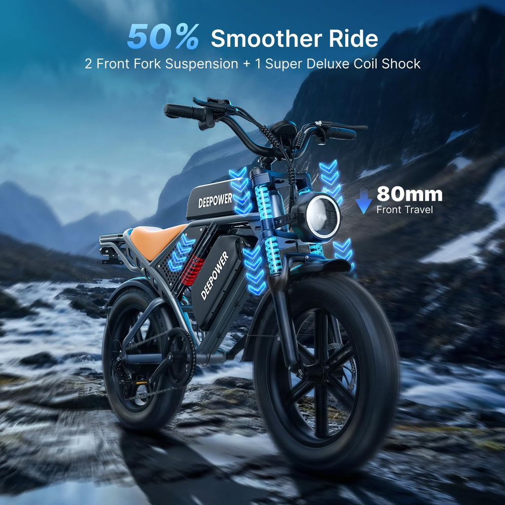 Electric Bike for Adults,2000W Peak Motor,70-160 Mi Range,Moped Ebike