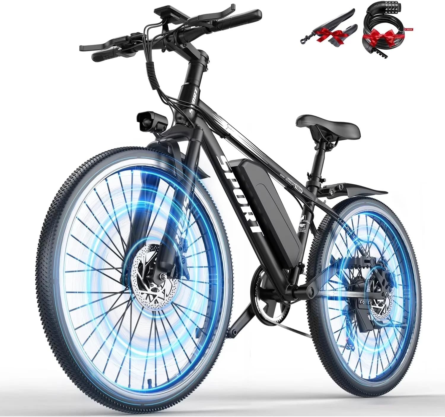 Misodo Electric Bike for Adults, 1500W Peak Mountain Ebike, 65 Miles Long Range, 48V 10.4Ah Removable Battery, 7-Speed E-Bike, 26" Tire Electric Bicycle for City Trail, 5 Modes, Front Suspension