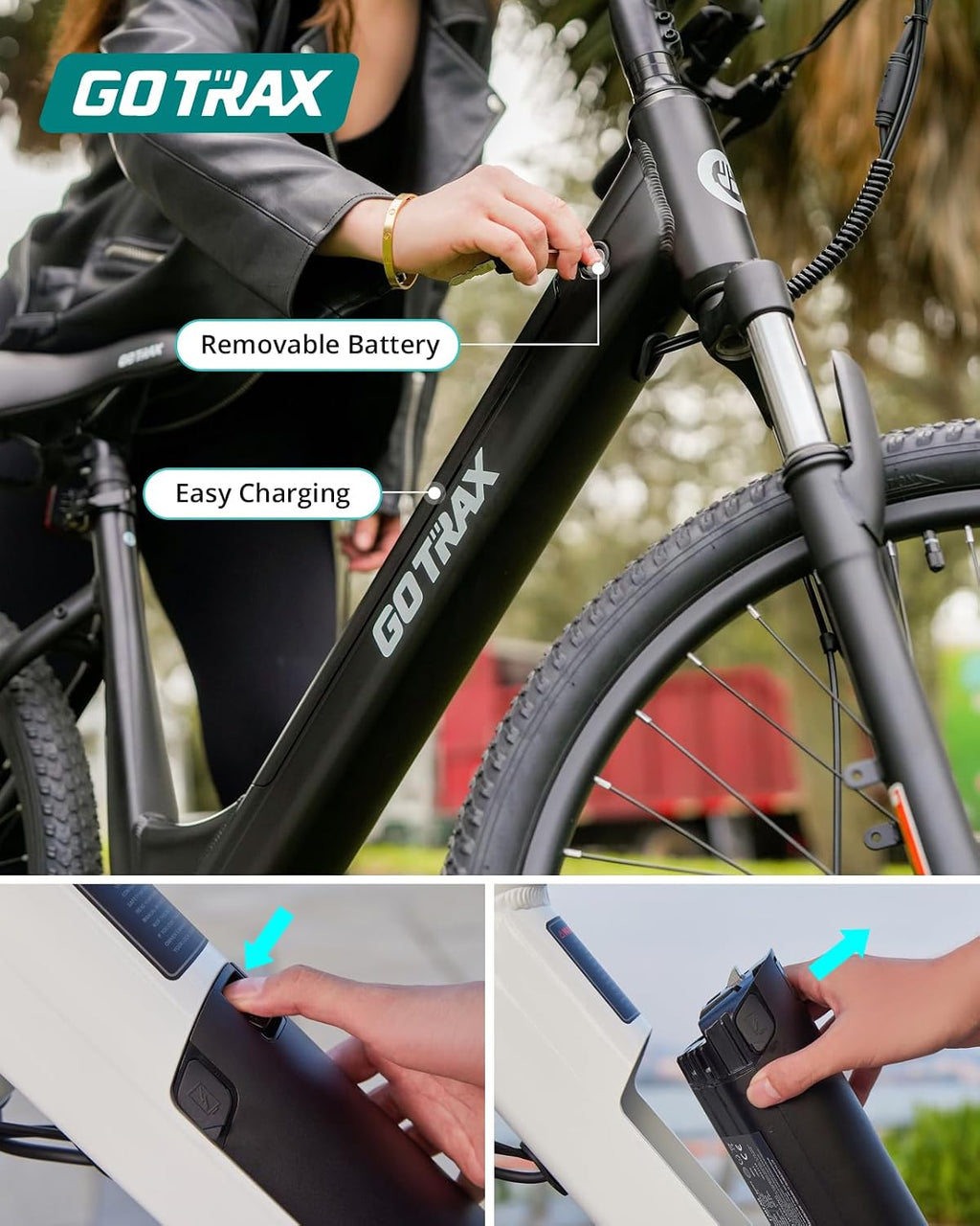 Gotrax Dolphin 26" Step -Thru Electric Bike for Adults, Max 30 Mile & 20Mph