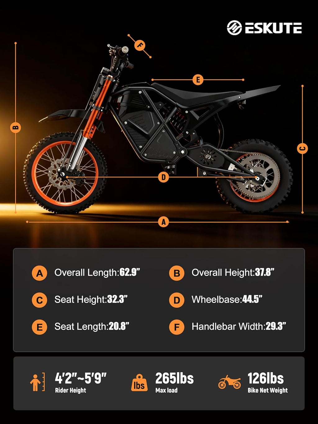 Electric Dirt Bike for Teens Adults, Mid-Drive Motor 3500W Peak, Electric Motorcycle 48V23Ah Battery, 53-Mile Range, 38-46mph, Hydraulic Nitrogen Dual Shock Absorbers