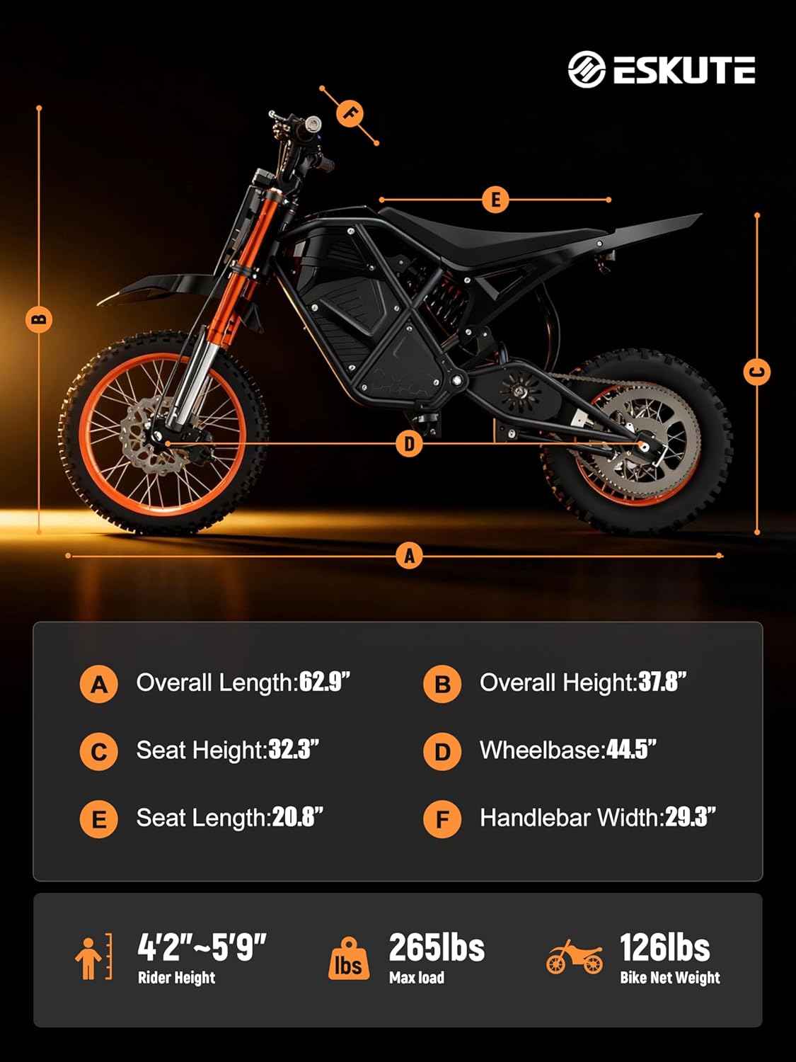 Electric Dirt Bike for Teens Adults, Mid-Drive Motor 3500W Peak, Electric Motorcycle 48V23Ah Battery, 53-Mile Range, 38-46mph, Hydraulic Nitrogen Dual Shock Absorbers