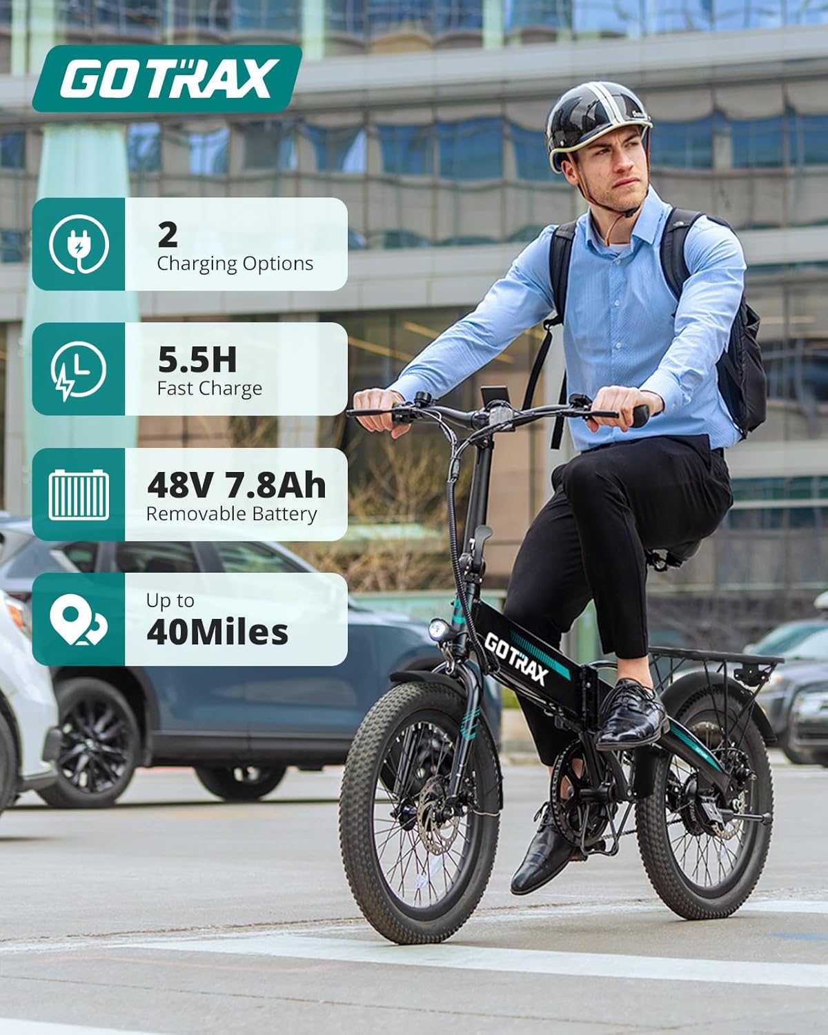 Gotrax R1 20" Folding Electric Bike for Adults, Max 40 Miles & 20Mph Speed