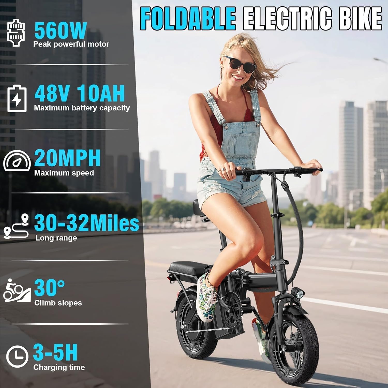 LELEKUAI Electric Bike for Adults, 560-1200W Peak Motor Commuter Ebike, 20-28MPH Speed, 32 Miles Range, Removable Waterproof Battery, Dual Disc Brakes Electric Bicycle, UL 2849 Certified