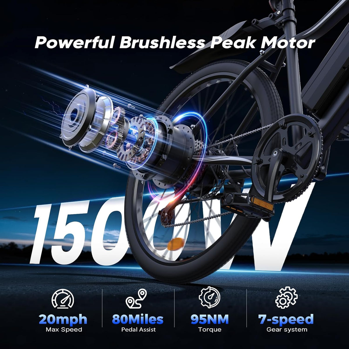 Electric Bike 26 Up to 80 Miles Range