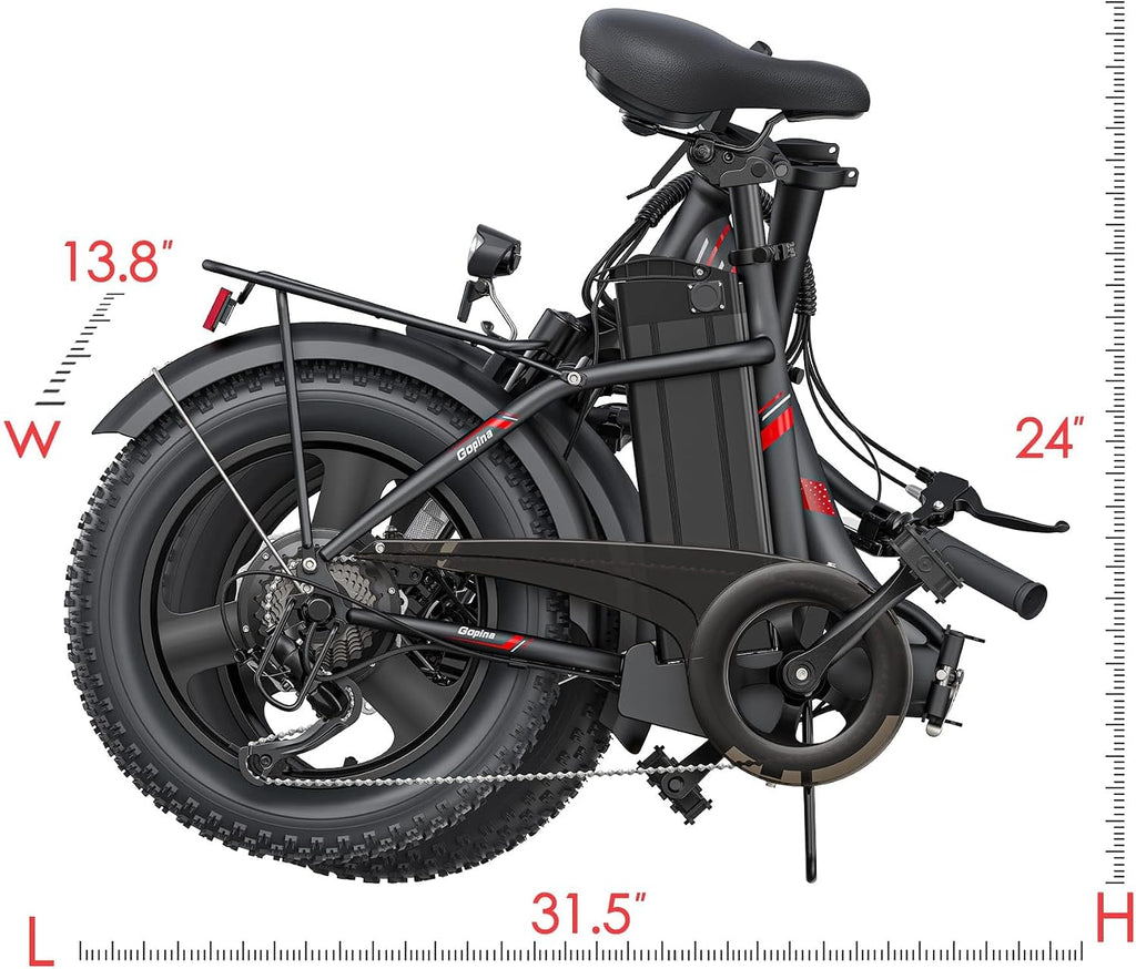Vivi Gopina Electric Adult Bike, 16" x 3.0 Fat Tire e Bike, 500W Bicycle