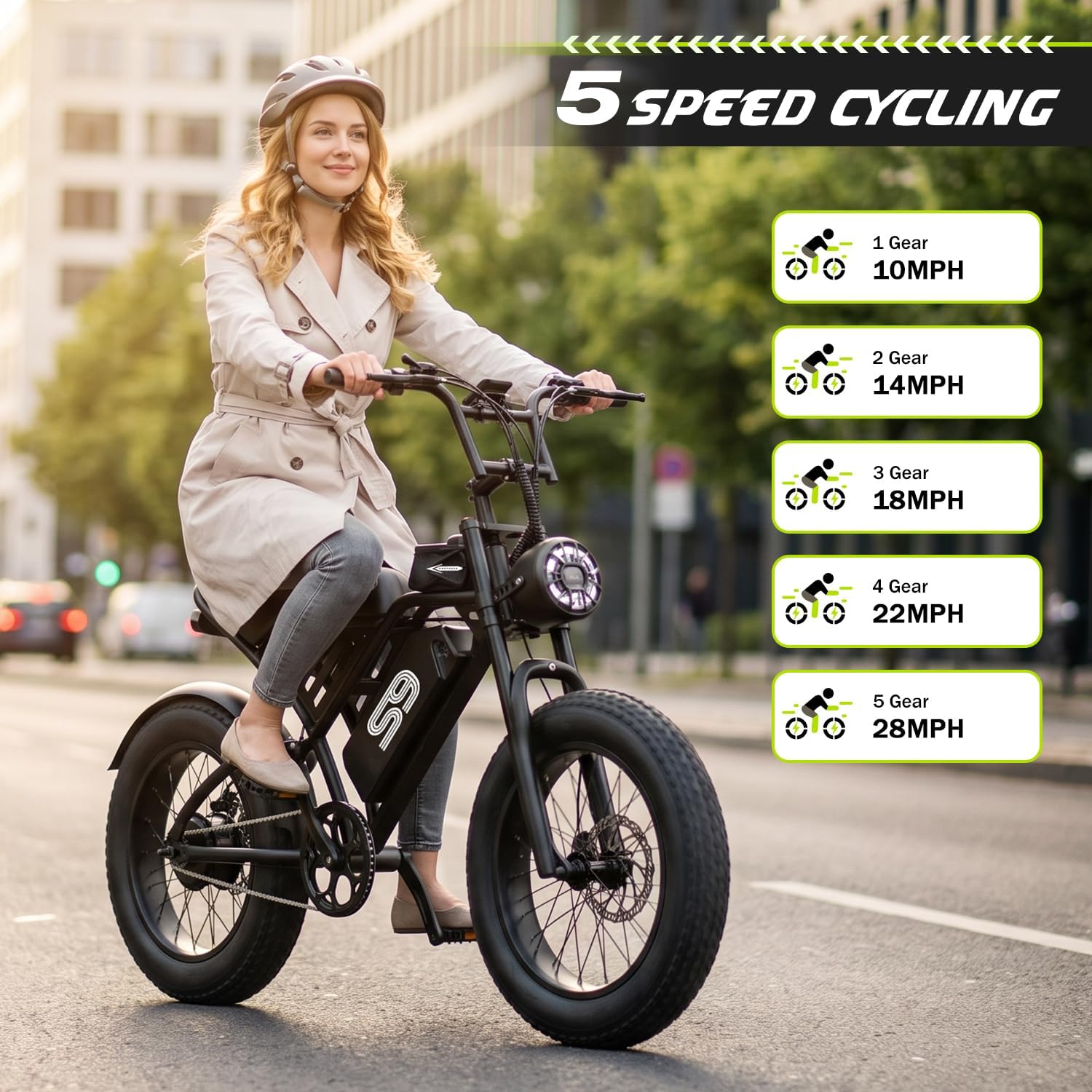 ASKGO Electric Bike for Adults Teens, 2500W Peak, 28/36 Mph & 65 Miles, 16/20" Fat Tire All-Terrain Electric Dirt Bike with 48V 20AH Removable Battery, Dual Brake Off-Road Ebike with NFC Unlock