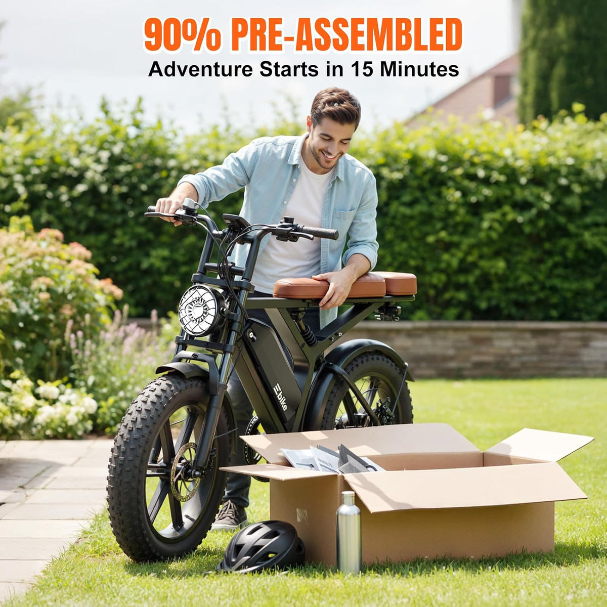 TST Electric Bike for Adults with 48V 15Ah Removable Battery, 1500W Peak Motor 60 Miles Ebike, 20" Fat Tire E Bike, Full Suspension, Disc Brakes, LCD Display, APP Control and 7-Speed Electric Bicycle