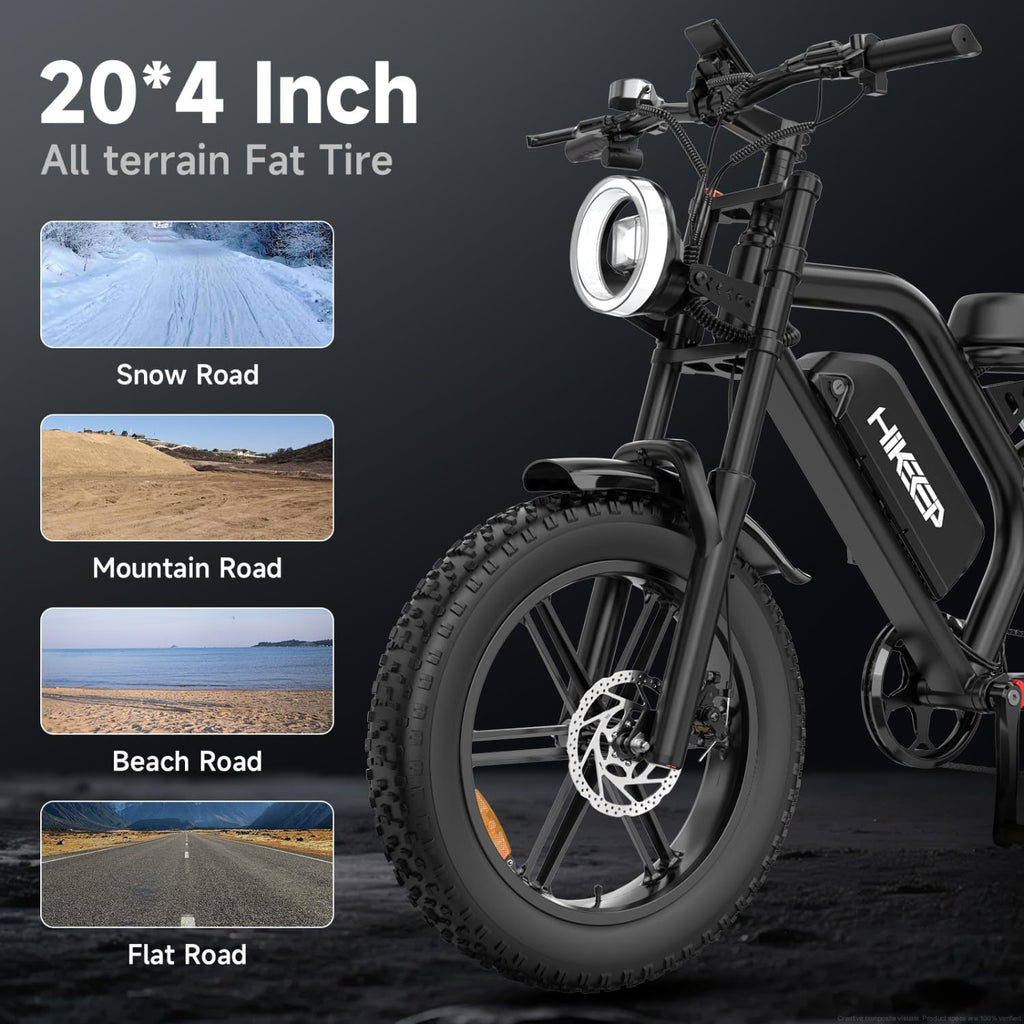 GLOBALKEEP K6-G 1500W Peak Integrated Wheels Fat Tire Electric Bike