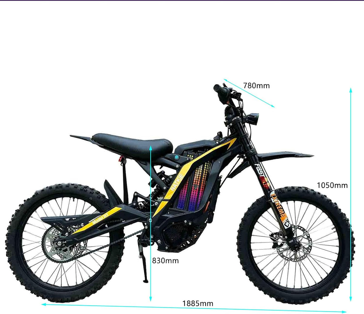 Natkie Electric Motorcycle Bike for Adults, Electric Dirt Bike 8000W(Peak) Mid-Mounted Motor 72V/30AH Removable Battery, Top Speed 50MPH/75Miles Off Road Electric Mountain Bike, Dual LED Headlight
