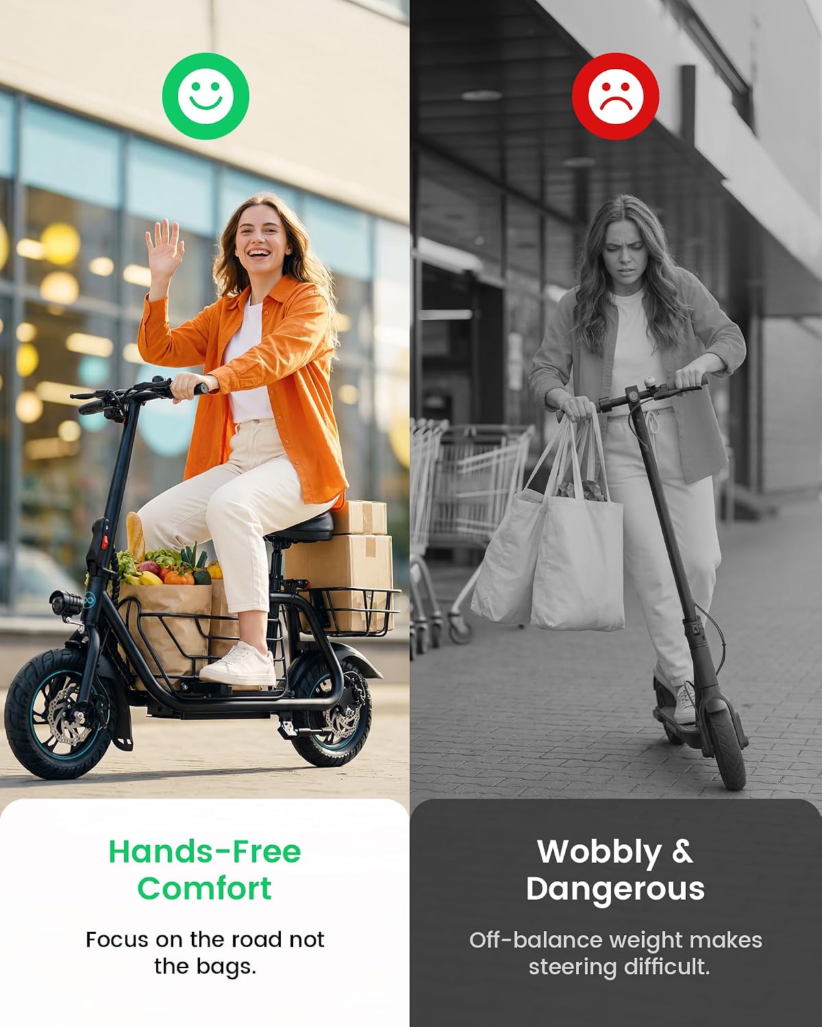 Gyroor Electric Scooter with Seat for Adults 20 Miles Range