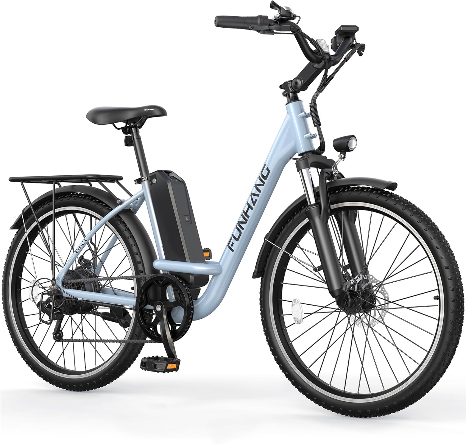 Funhang Electric Bike for Adults, 26" City Cruiser Ebike with 1000W Peak Motor, 20MPH 50 Miles Commuter Adult Electric Bicycles with 48V Battery, Adjustable Stem, 7-Speed, UL 2849 Certified