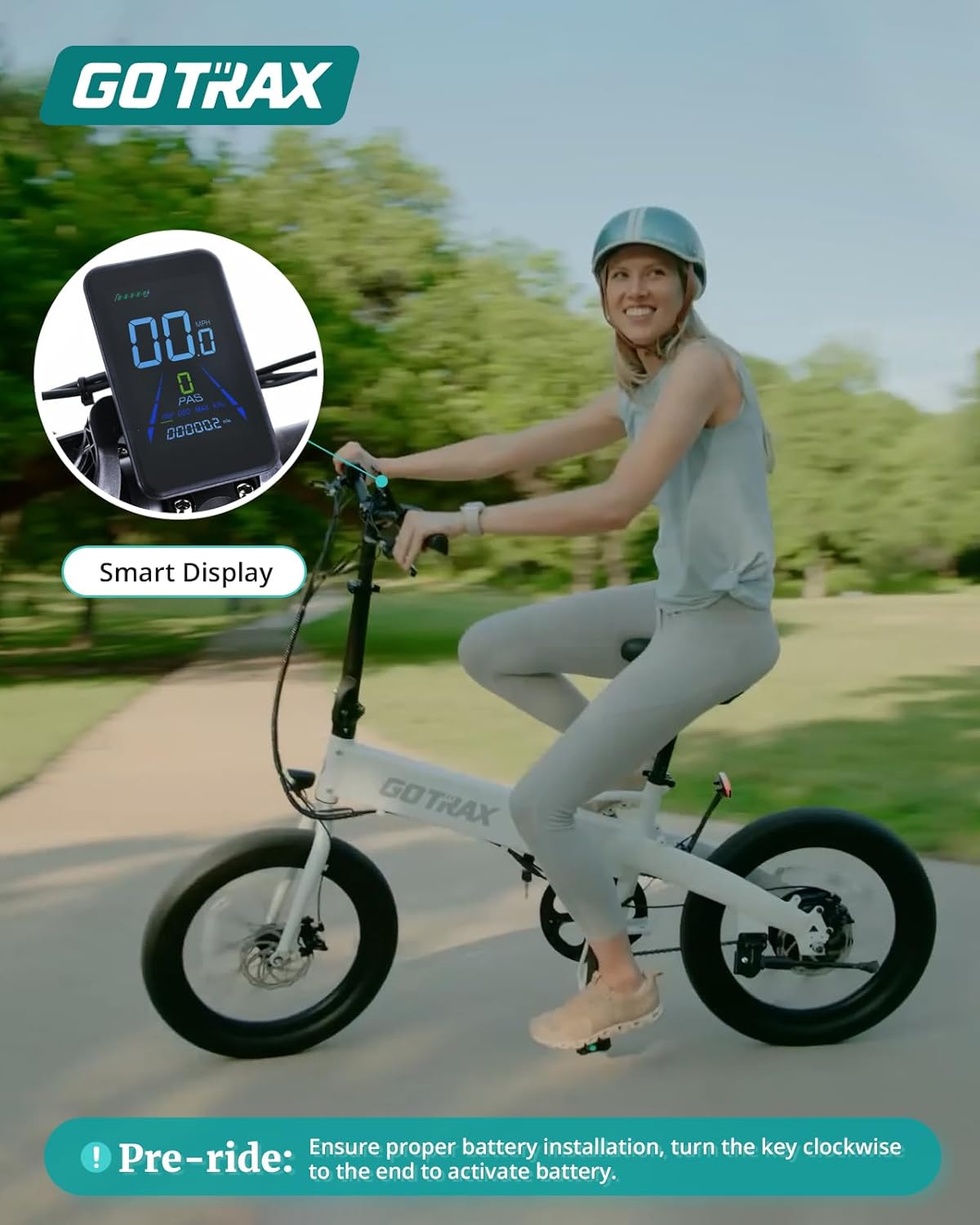 Gotrax R1 20" Folding Electric Bike for Adults, Max 40 Miles & 20Mph Speed