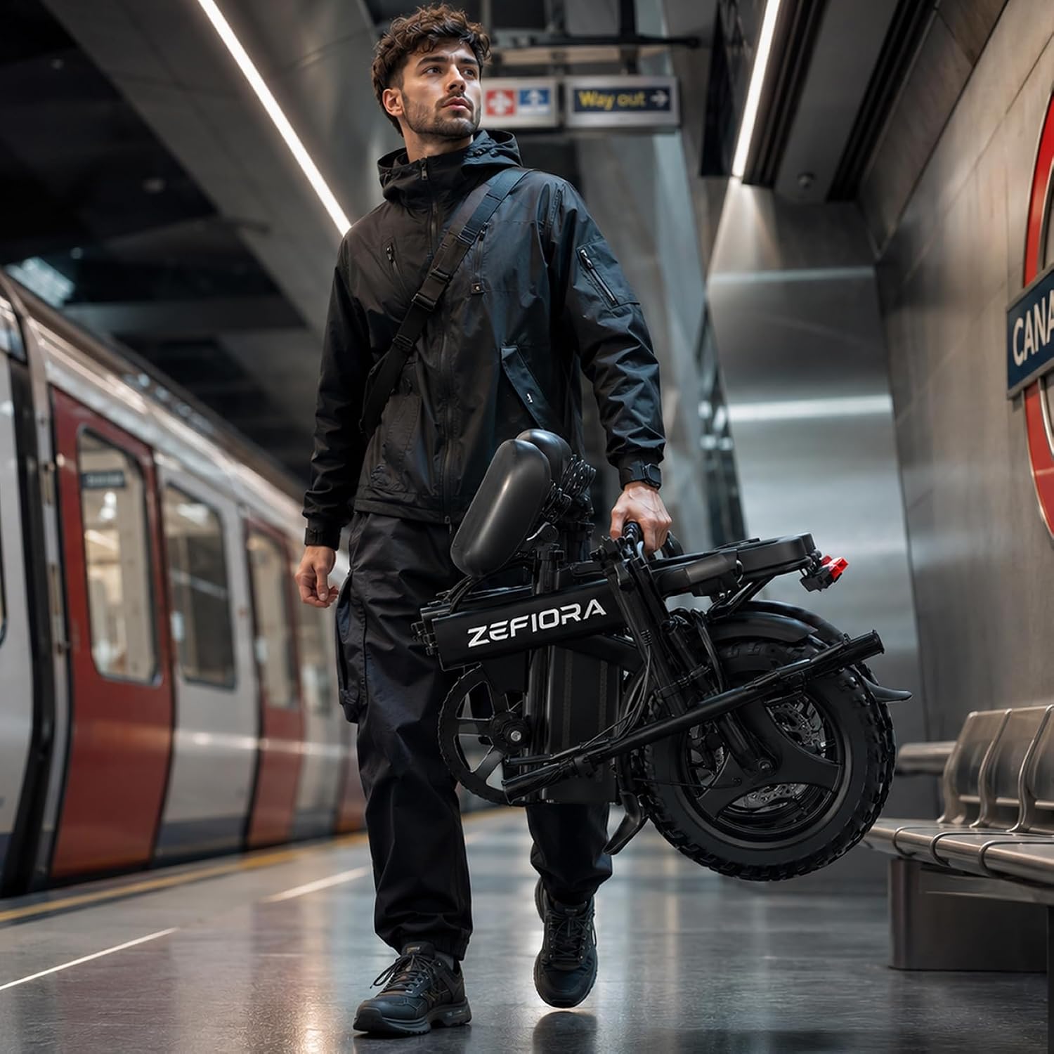 Folding Electric Bike for Adults, 14 Inch Mini Ebike for Commuting
