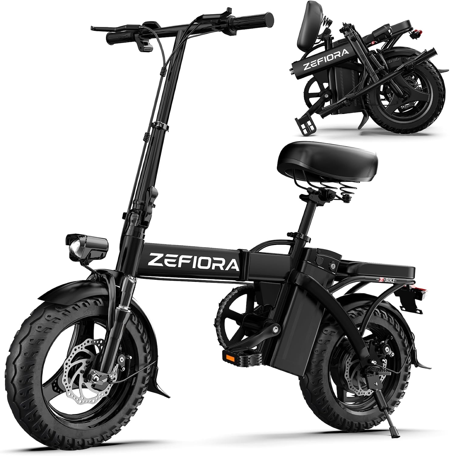Folding Electric Bike for Adults, 14 Inch Mini Ebike for Commuting