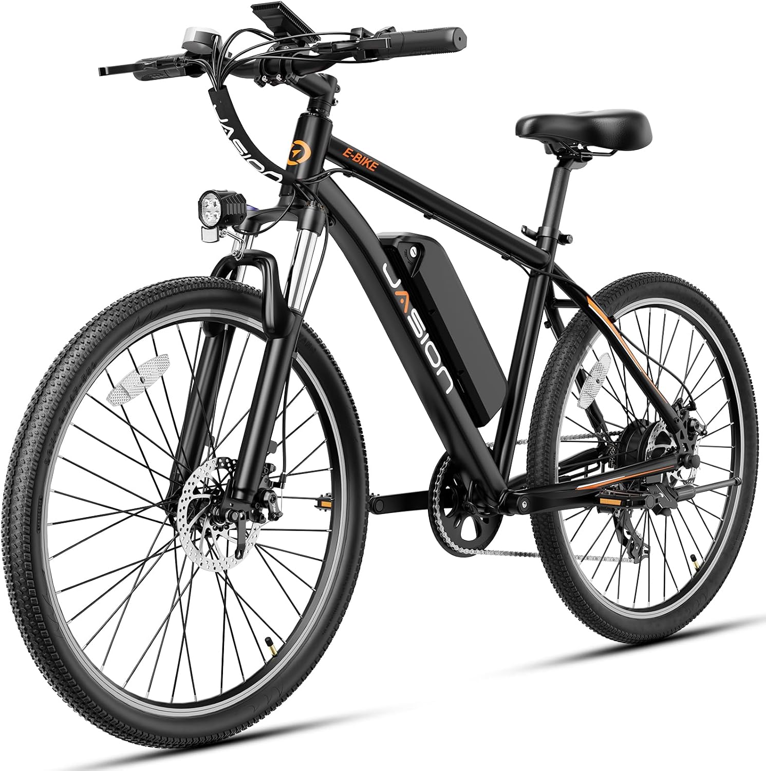 Jasion EB5 Electric Bike for Adults 26" tire with 1000W Peak Motor | Removable Battery Commuting Electric Mountain Bike,Up to 40Miles,7-Speed and Front Fork Suspension Ebike