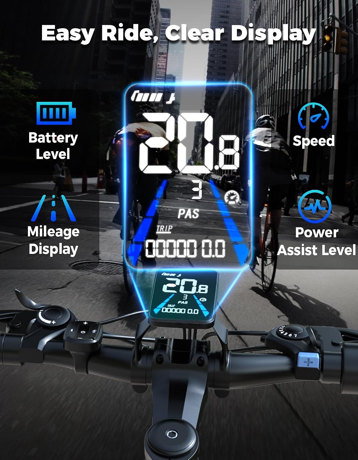 ASKGO Electric Mountain Bike for Adults, 1500W Peak Motor Ebike, 7 Speed