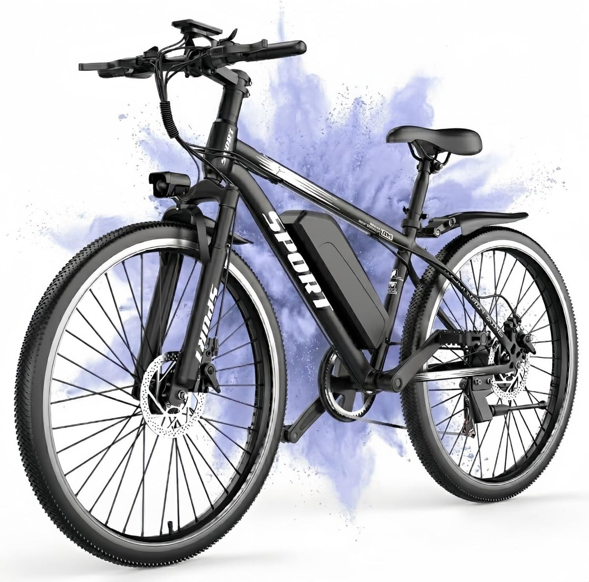 ASKGO Electric Bike for Adults, 1500W Peak Mountain Ebike, 65 Miles Range, 48V 10.4Ah Removable Battery, 26" Electric Bicycle with 7-Speed, Front Suspension for Commuting