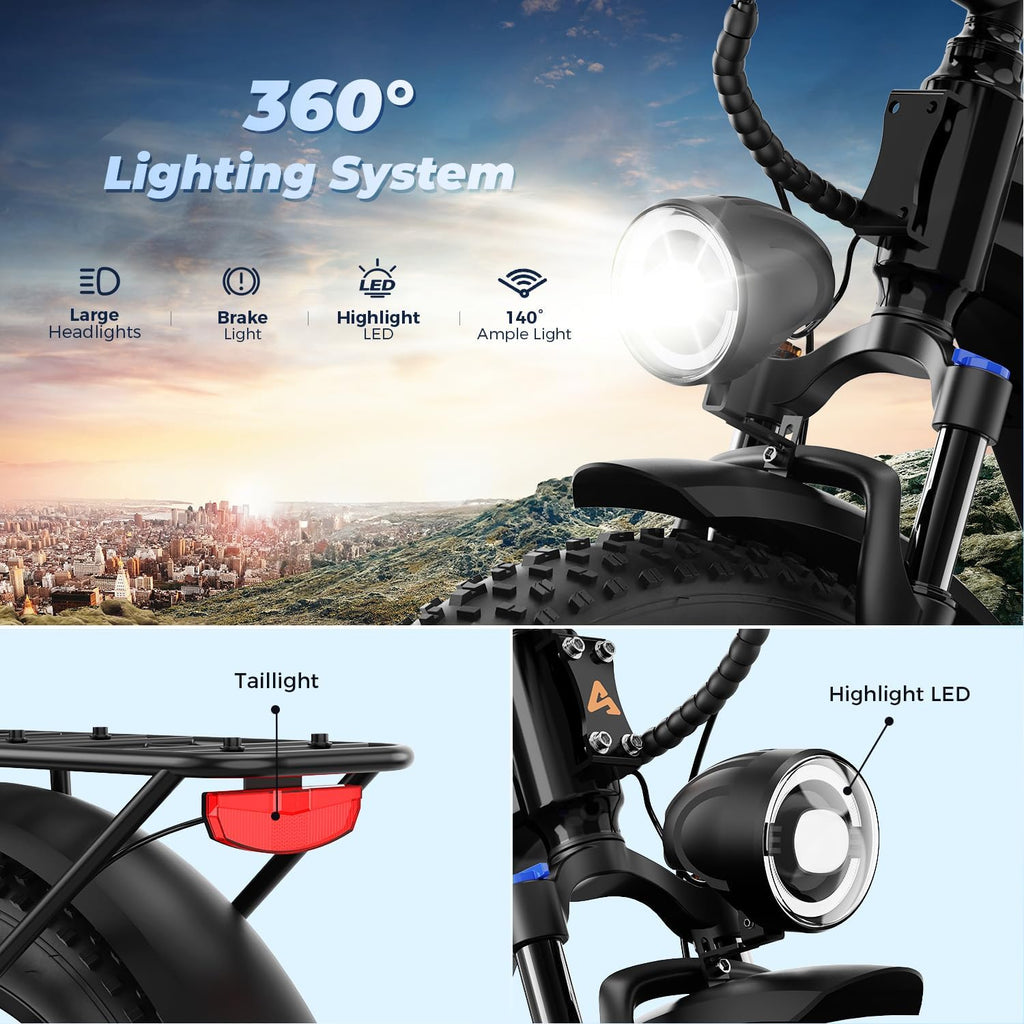 Aipas M1 Pro & M2 Pro Electric Bike for Adults, 1800W Peak, Dual Suspension