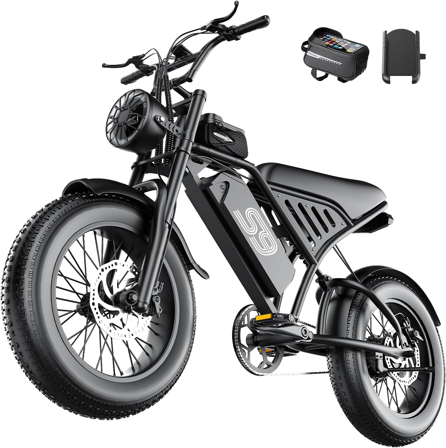 ASKGO Electric Bike for Adults Teens, 2500W Peak, 28/36 Mph & 65 Miles, 16/20" Fat Tire All-Terrain Electric Dirt Bike with 48V 20AH Removable Battery, Dual Brake Off-Road Ebike with NFC Unlock