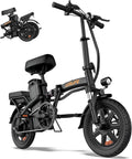 URLIFE Folding Electric Bike for Adults, 14" Portable ebikes, 20-40 Mile Long Range Commuter Bike, 500W Peak Motor, 20MPH, UL 2849 Mini Bikes for Teens