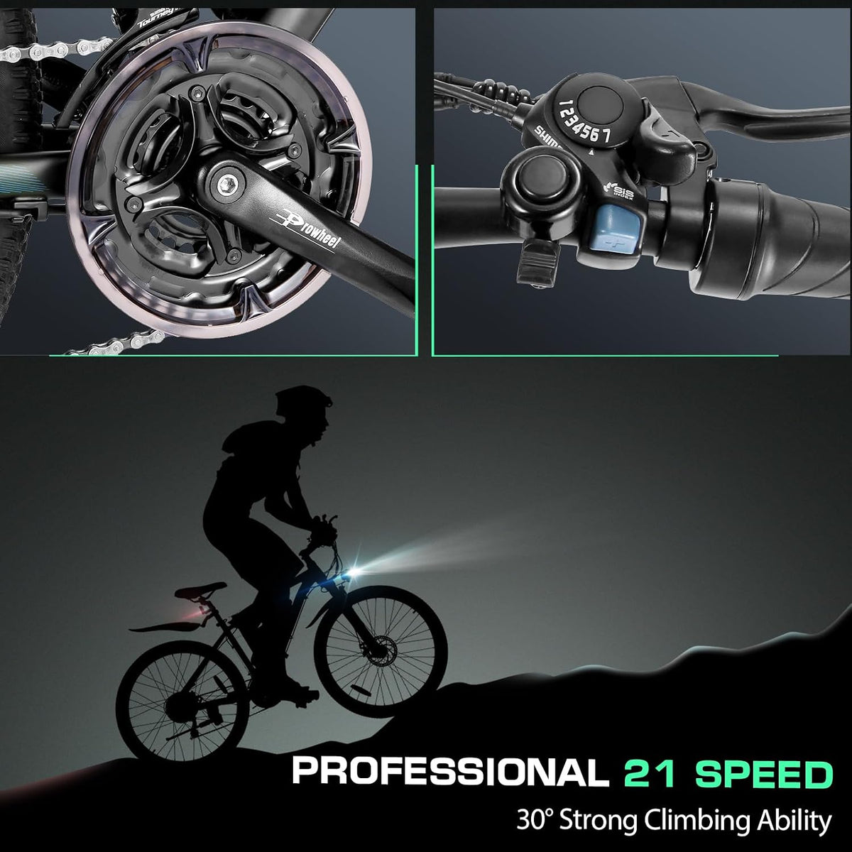 Vivi Electric Bike for Adults, 27.5" Tire E Bike 21 Speed, Basic 19.8+ MPH