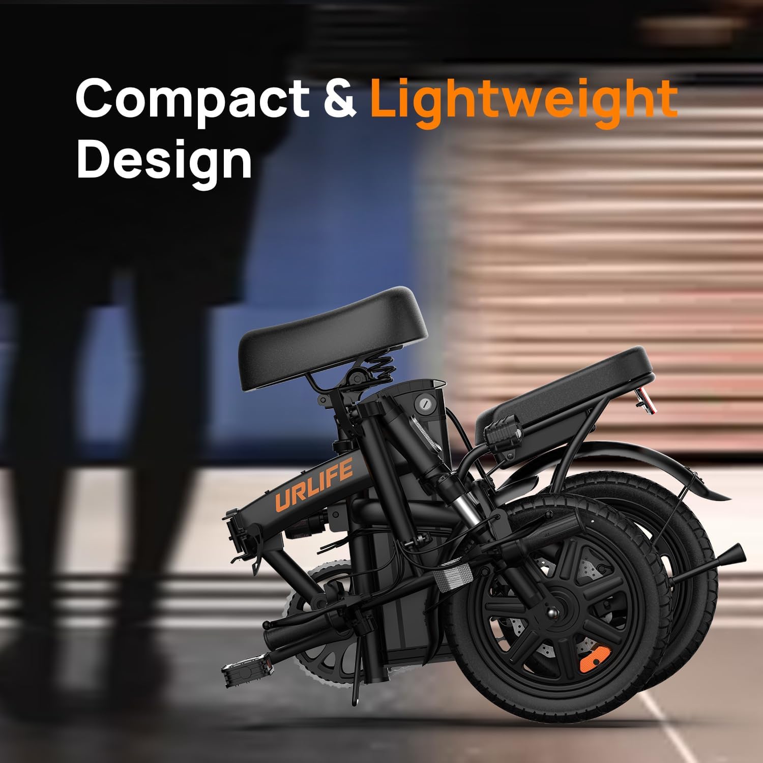 URLIFE Folding Electric Bike for Adults, 14" Portable ebikes, 20-40 Mile Long Range Commuter Bike, 500W Peak Motor, 20MPH, UL 2849 Mini Bikes for Teens