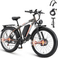 AWD Electric Bike for Adults, Peak 4000W Power 26” Fat Tire Ebike, Dual Motor Electric Bicycles, 48V 22.4AH Removable Battery Fast Dual Hydraulic Brakes 21-Speed All Terrain E-Bikes