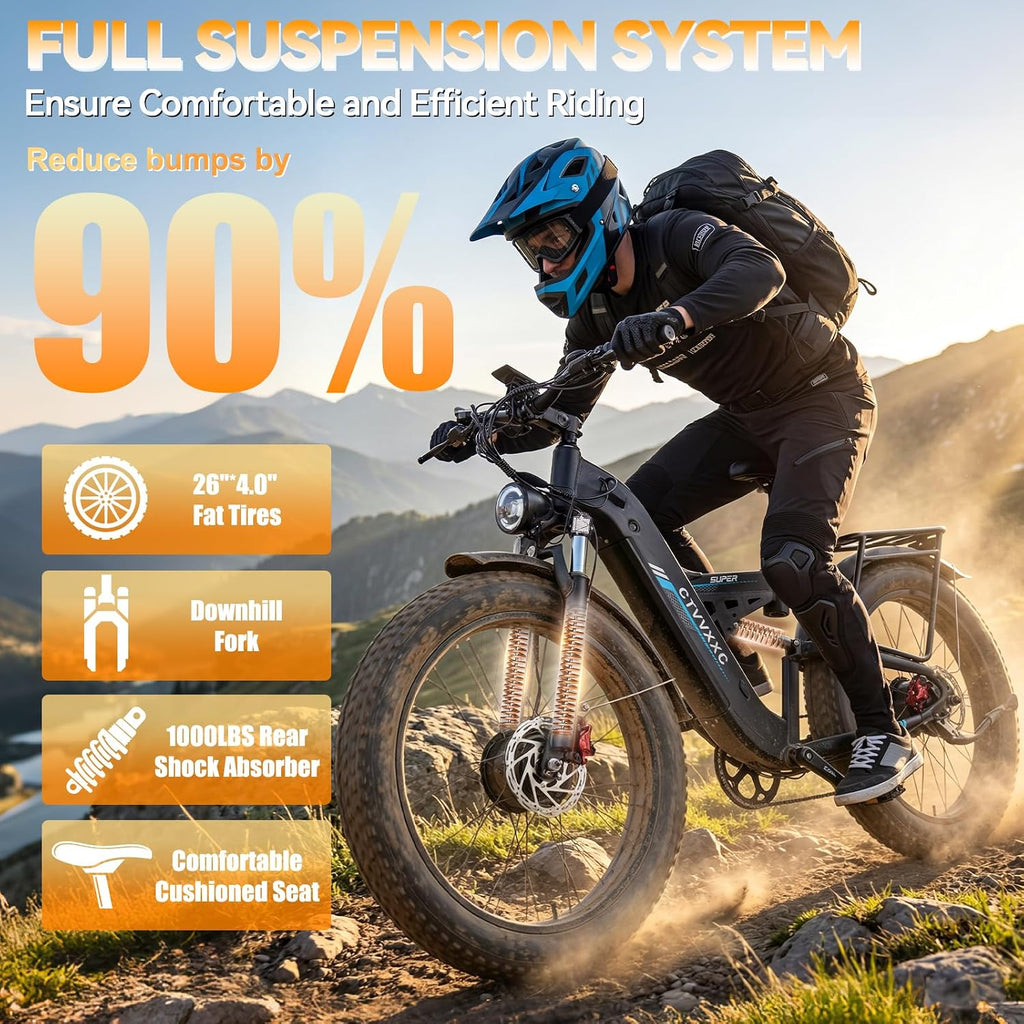 8000W Peak 52V Dual Motor Ebike for Adults,50 MPH Max Electric Dirt Bike
