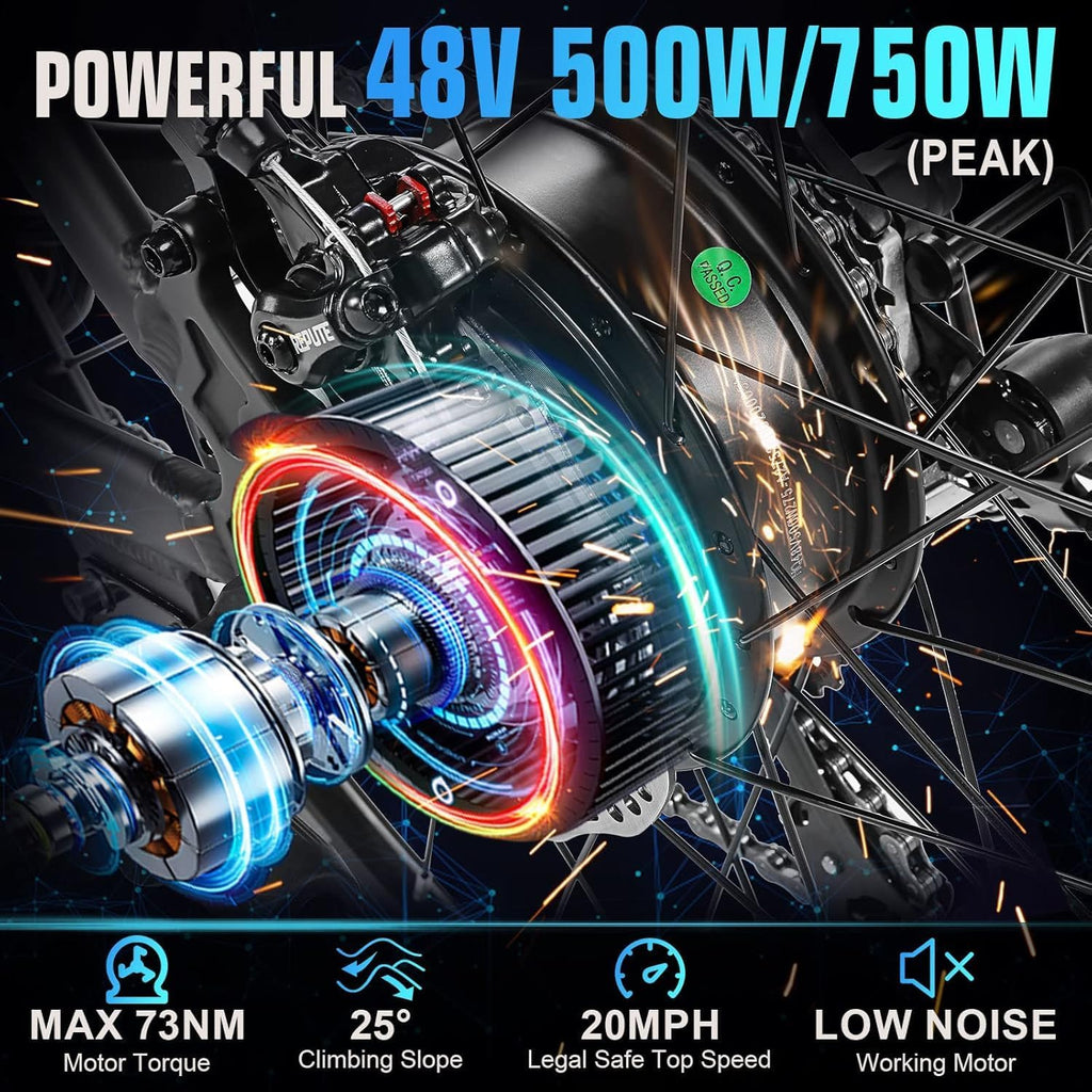 ANCHEER Electric Bike for Adults, 27.5”Electric Mountain Bike with 750W Peak Motor, 48V 499Wh Battery, Up to 60 Miles, Fast 3-Hour Charging, 21-Speed Ebike