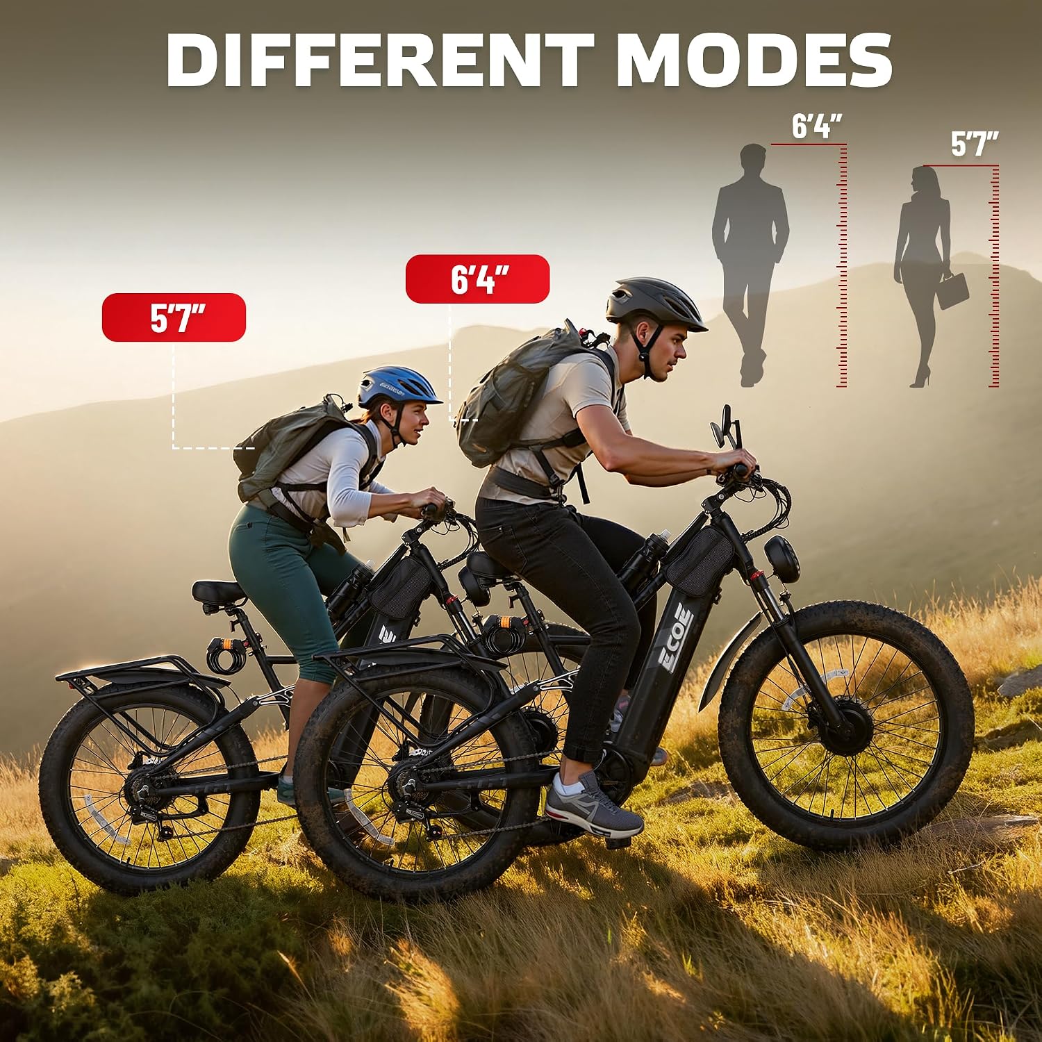 EcoE 8OOOW Dual Motor Electric Bike for Adults 5OMPH 60V32A, 26x4 Fat Tire All Terrain Ebikes, Full Suspension E Bike, 7-Speed Gear Electric Bicycle