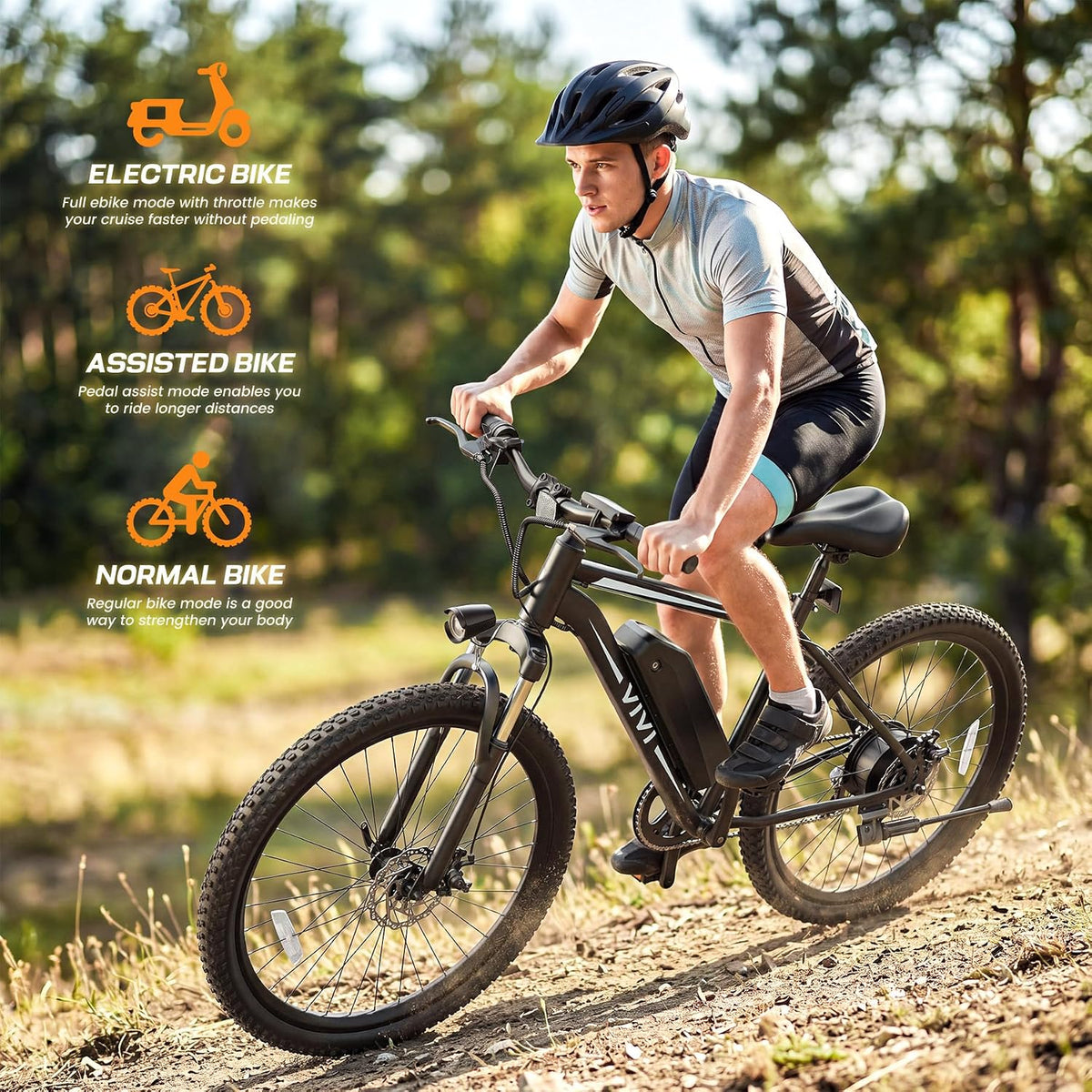 Vivi Electric Bike for Adults, 26" Ebike, 500W Motor Electric Bicycle