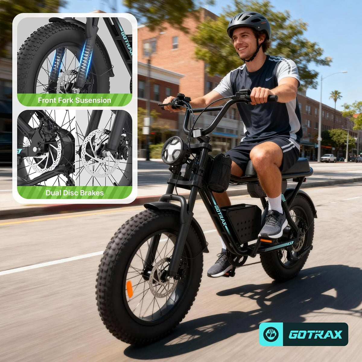 Gotrax R7 20" Electric Bike for Adult, 750W Peak Motor, 45 Miles Range