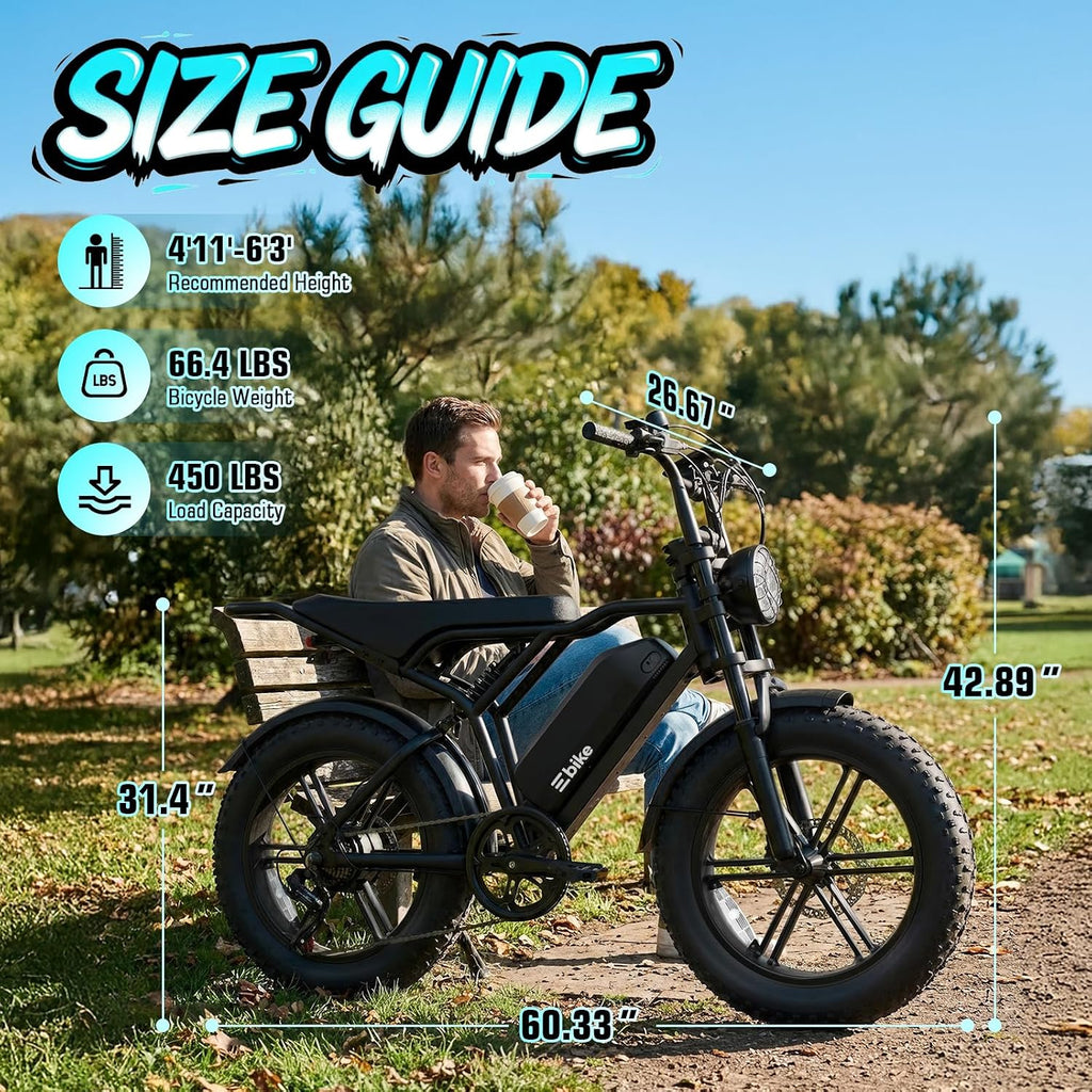 TST Electric Bike for Adults, 48V 15Ah Battery for Urban Cycling, Fat Tire