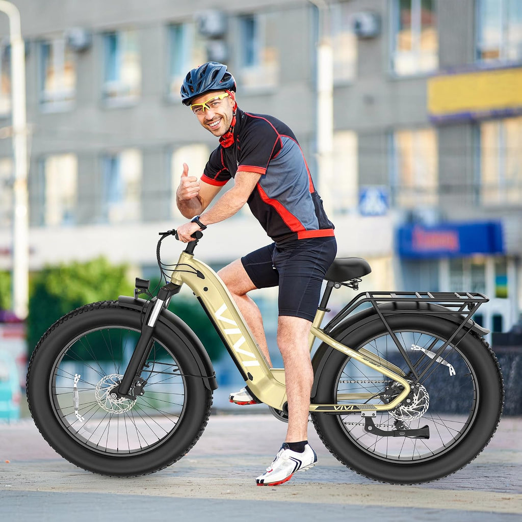 Vivi ACE07 Electric Bike for Adults, 26" x 4.0 Fat Tire Ebike