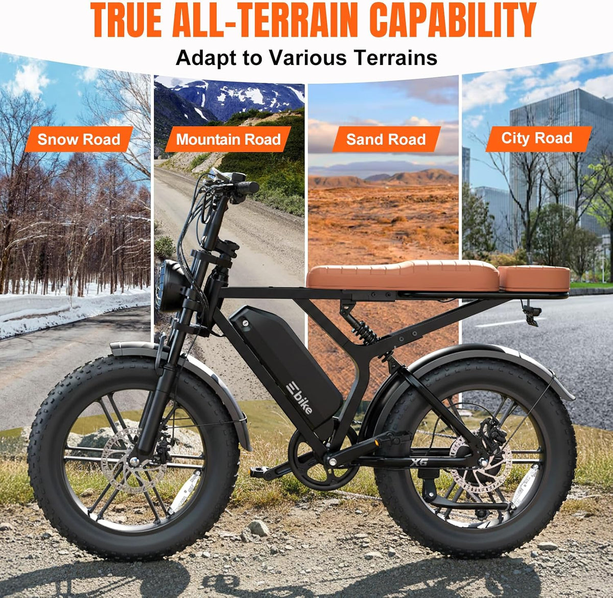TST Electric Bike for Adults with 48V 15Ah Removable Battery, 1500W Peak Motor 60 Miles Ebike, 20" Fat Tire E Bike, Full Suspension, Disc Brakes, LCD Display, APP Control and 7-Speed Electric Bicycle