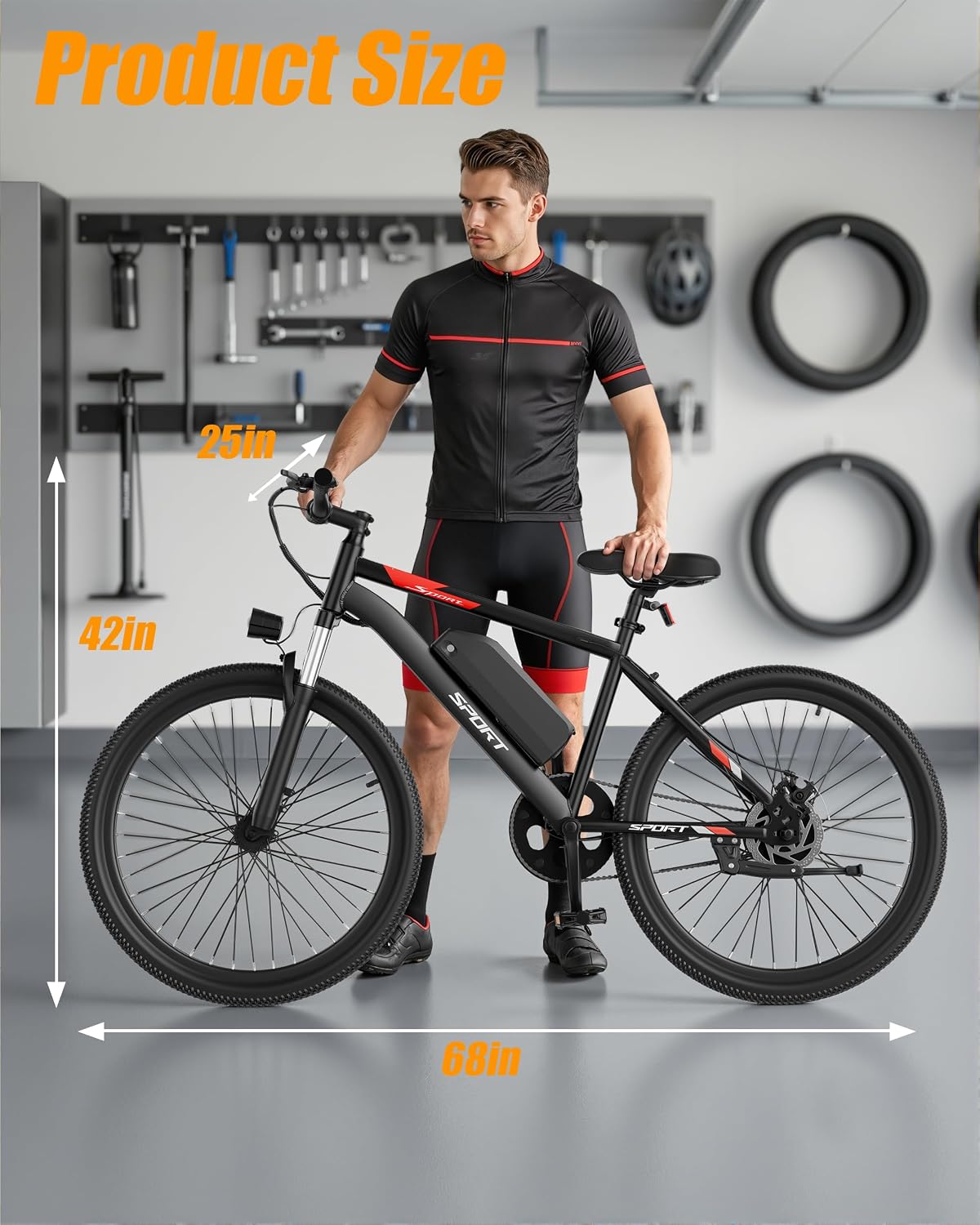 NAVIC Electric Bike for Adults, 1000W Brushless Motor 26 Inch Ebike, 48V Removable Battery Power for 30 Miles Range, 20 MPH Top Speed, 3 Riding Modes Front Suspension Commuter E Bicycle