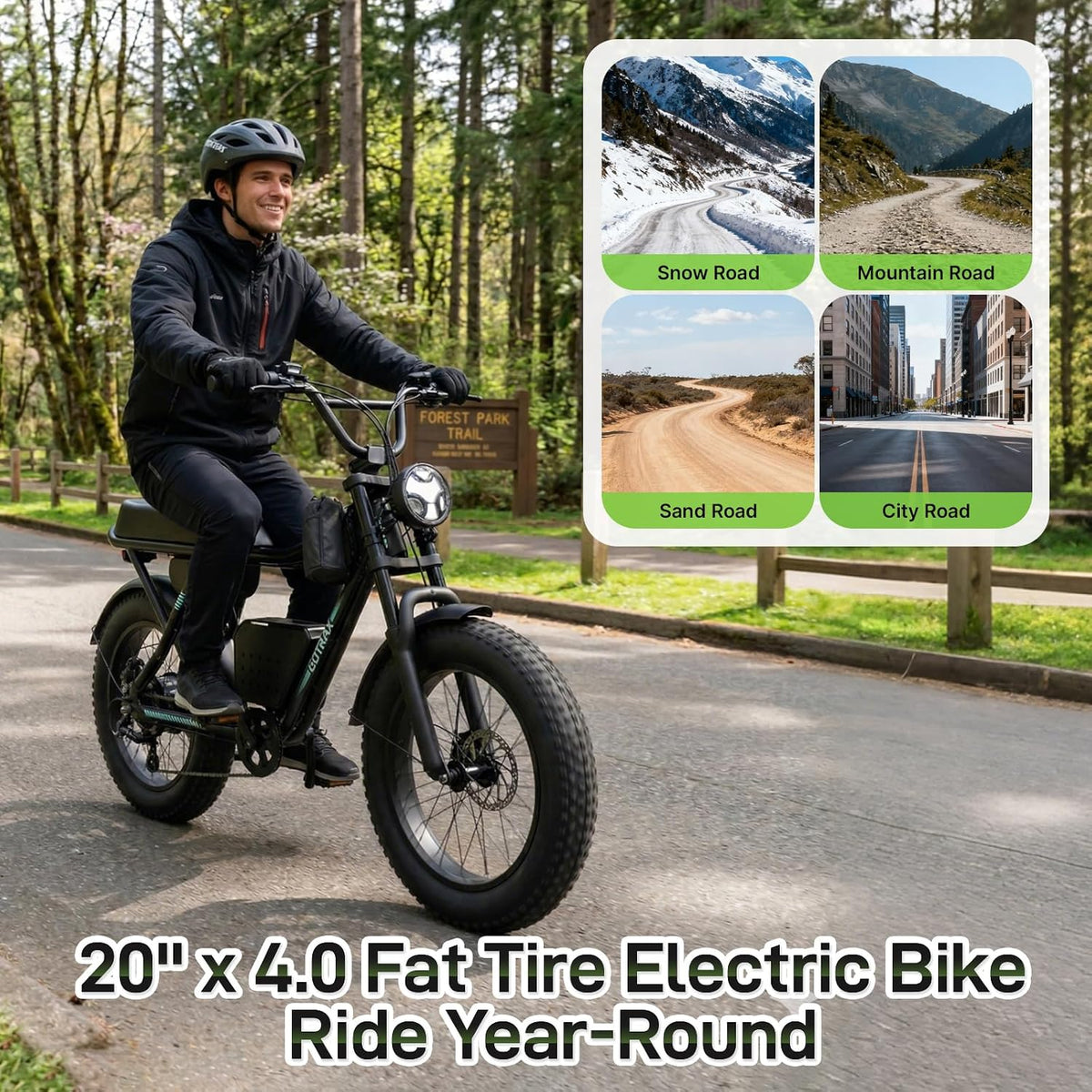 Gotrax R7 20" Electric Bike for Adult, 750W Peak Motor, 45 Miles Range