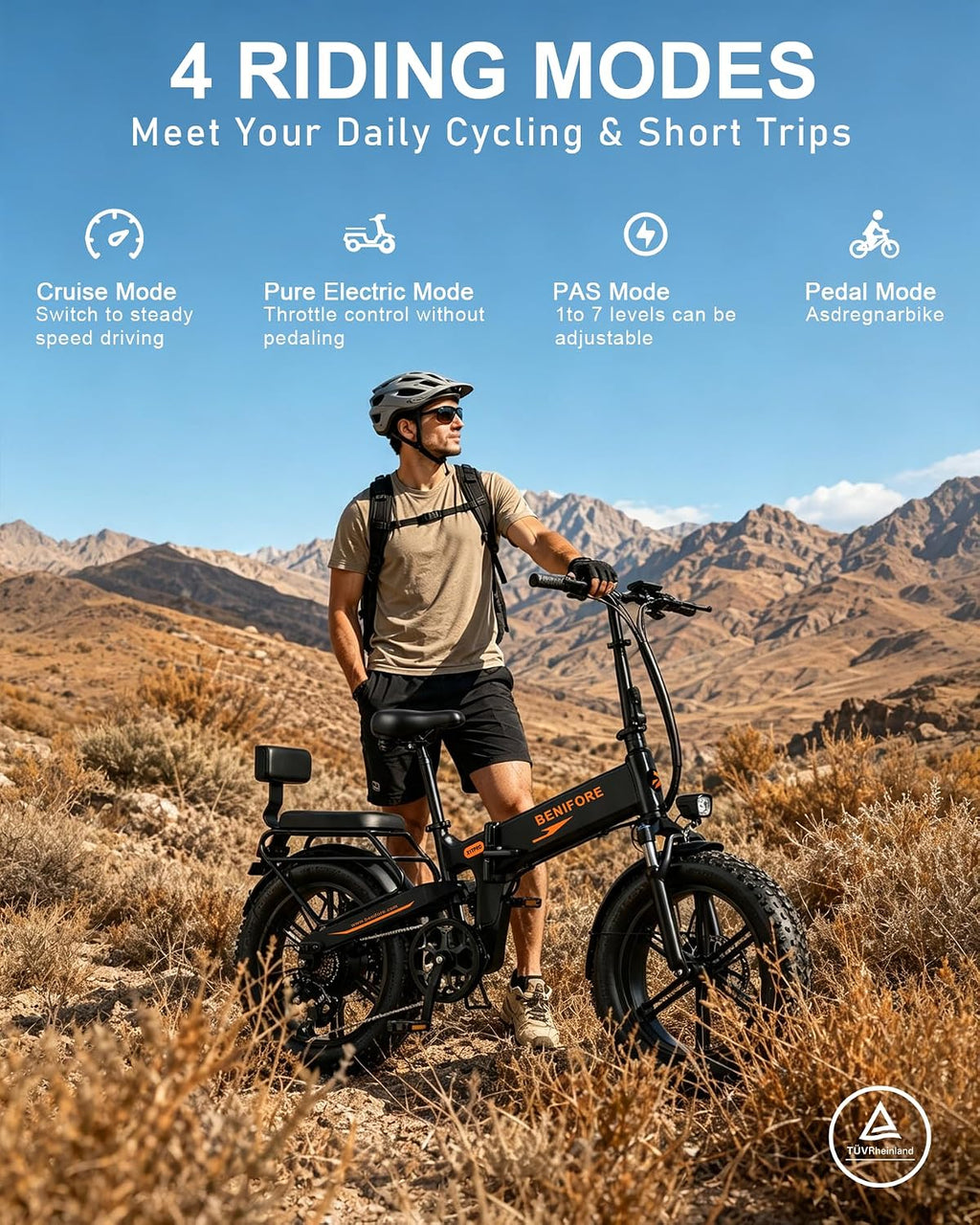 Folding Electric Bike for Adults 1500W Peak Motor, 35MPH, 65 Miles