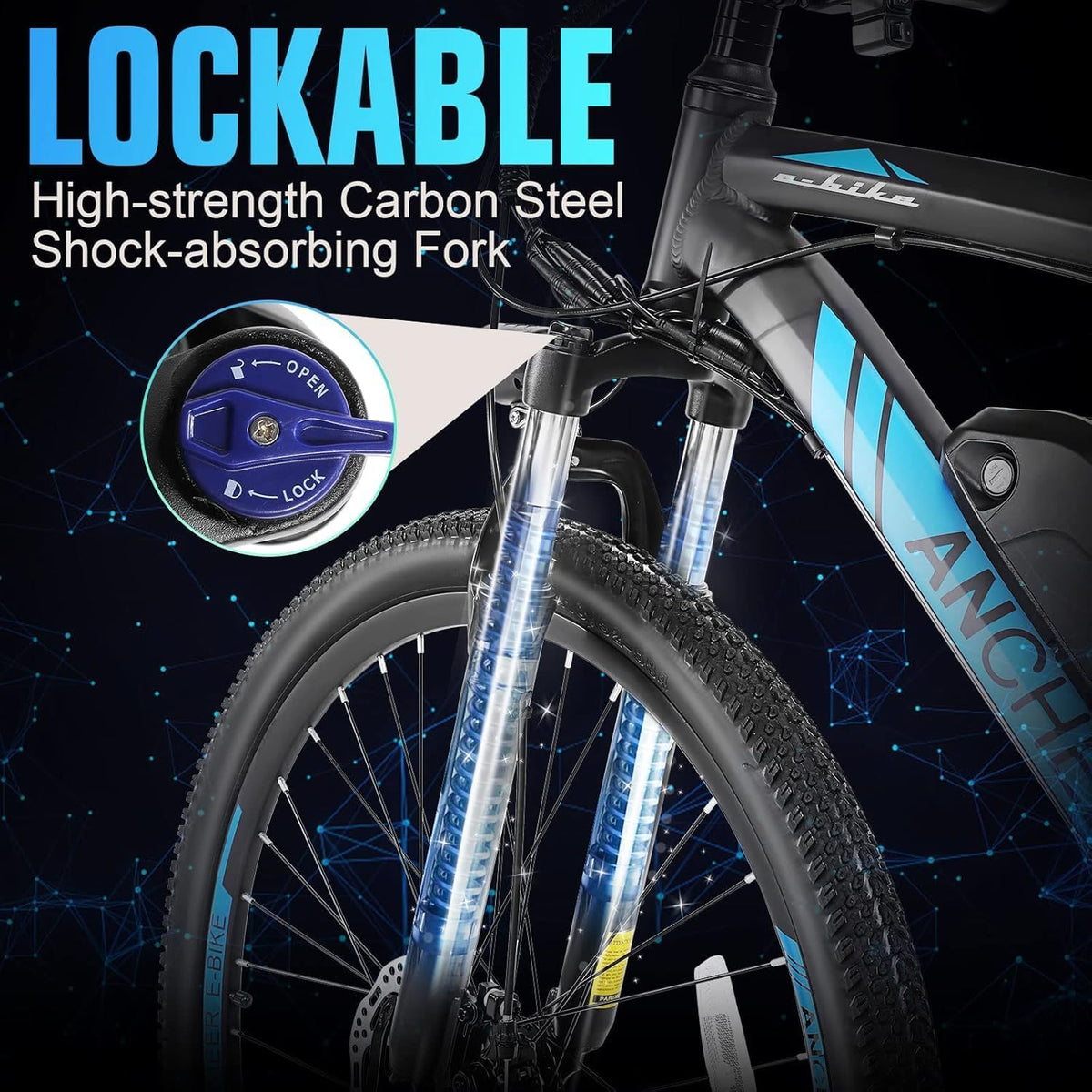 ANCHEER Electric Bike for Adults, 27.5”Electric Mountain Bike with 750W Peak Motor, 48V 499Wh Battery, Up to 60 Miles, Fast 3-Hour Charging, 21-Speed Ebike
