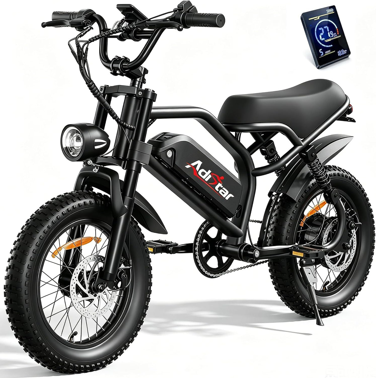 ADISTAR 16" Electric Bike,Peak 1500W,65 Miles Range,748.8Wh