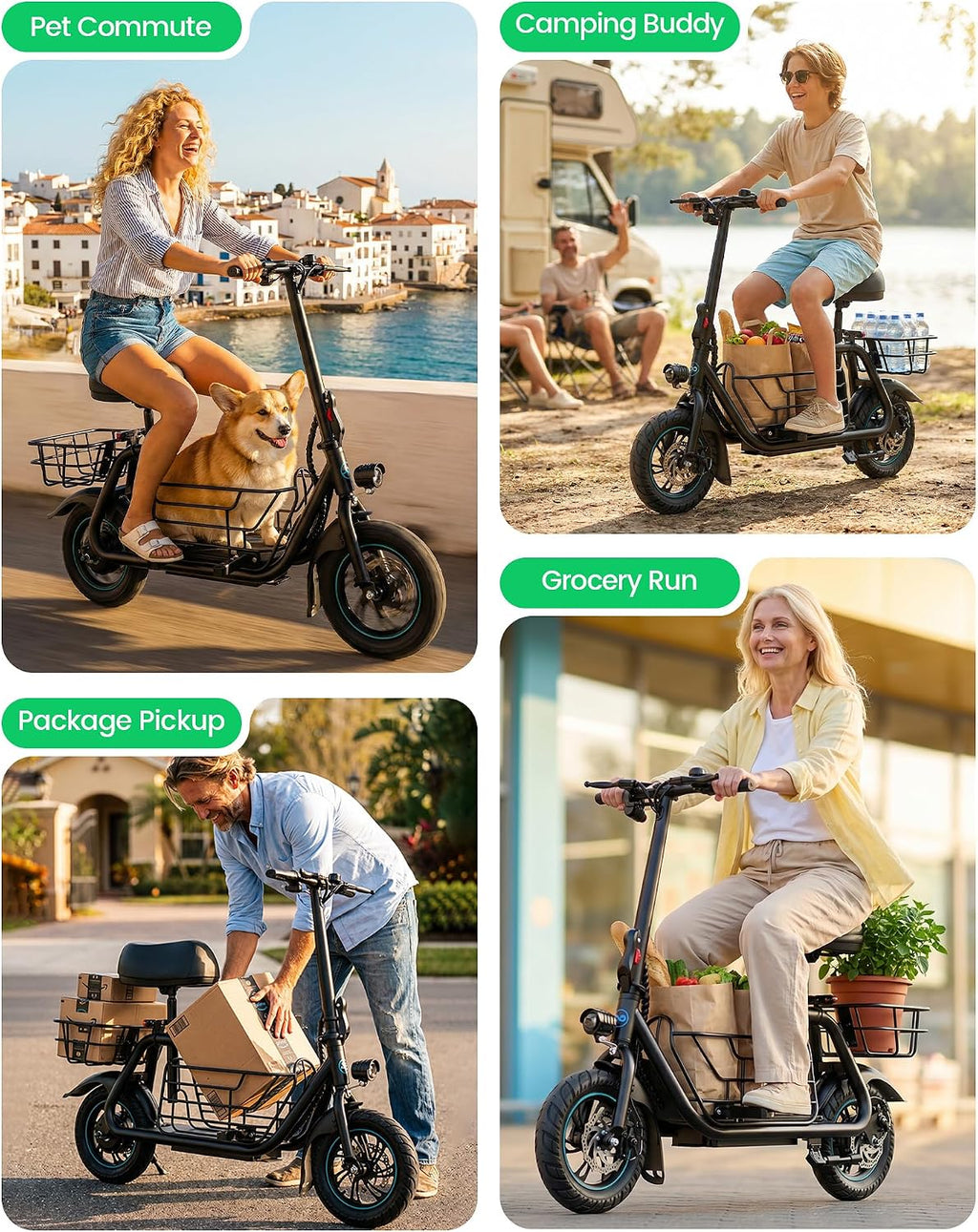 Gyroor Electric Scooter with Seat for Adults 20 Miles Range
