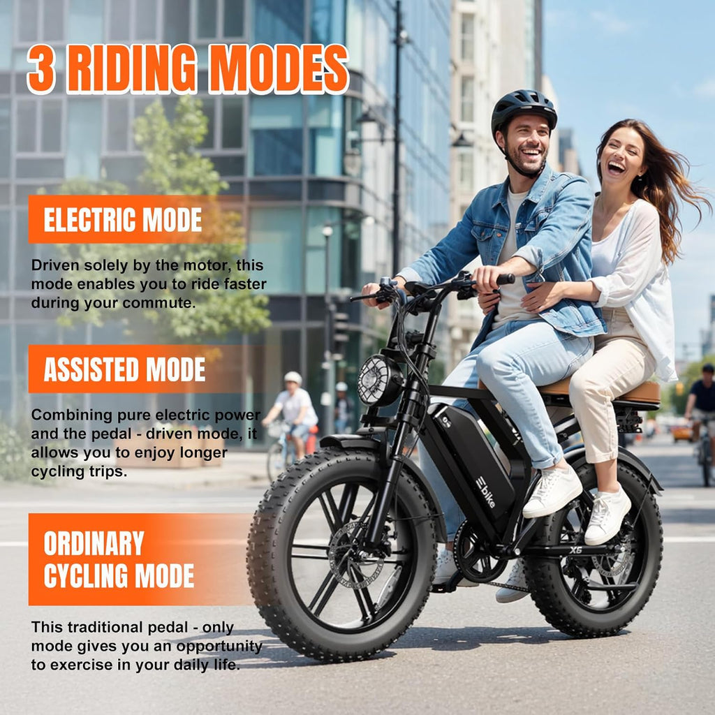 TST Electric Bike for Adults with 48V 15Ah Removable Battery, 1500W Peak Motor 60 Miles Ebike, 20" Fat Tire E Bike, Full Suspension, Disc Brakes, LCD Display, APP Control and 7-Speed Electric Bicycle