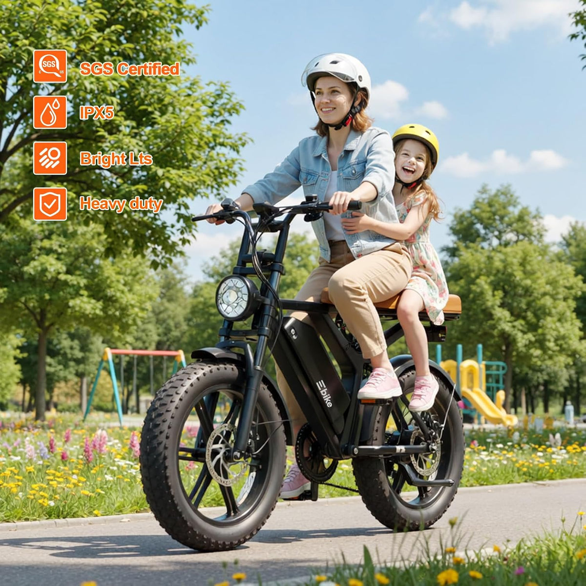 TST Electric Bike for Adults with 48V 15Ah Removable Battery, 1500W Peak Motor 60 Miles Ebike, 20" Fat Tire E Bike, Full Suspension, Disc Brakes, LCD Display, APP Control and 7-Speed Electric Bicycle