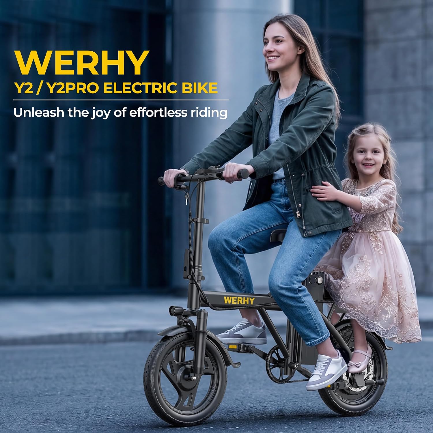 WERHY Electric Bike for Adults, 500W Motor, 20 MPH Max Speed Folding Ebike, 14" Electric Bicycles, Max 20/30 Miles Range (Pedal Assist Mode), Mini E Bikes