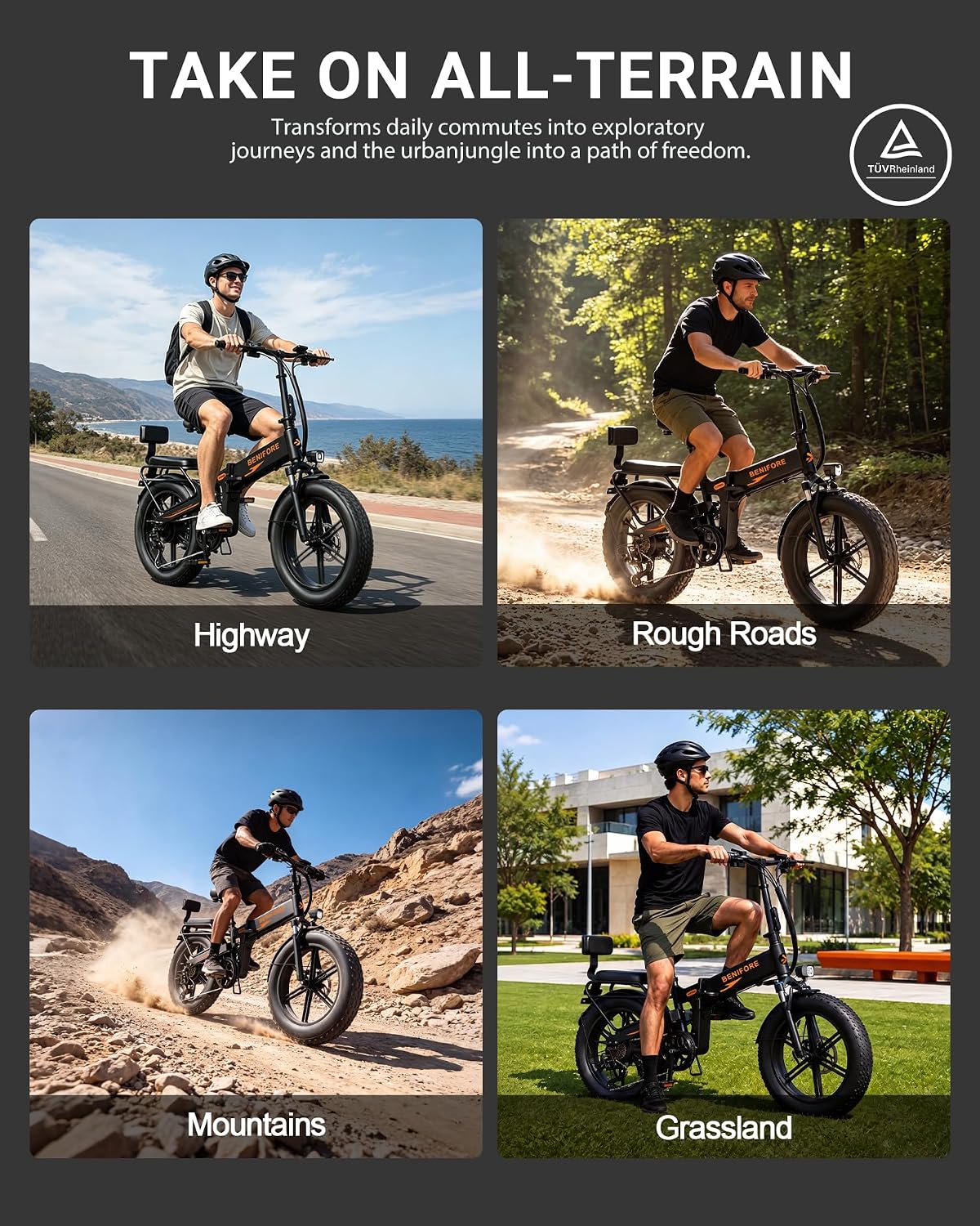 Folding Electric Bike for Adults 1500W Peak Motor, 35MPH, 65 Miles